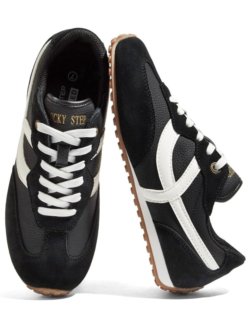 Women's Black/White Comfortable Retro Non Slip Lightweight Fashion Sneakers